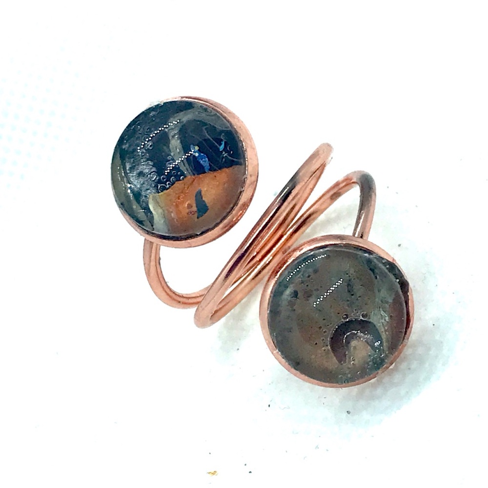 Handmade domes ring adjustable rose gold color NSR